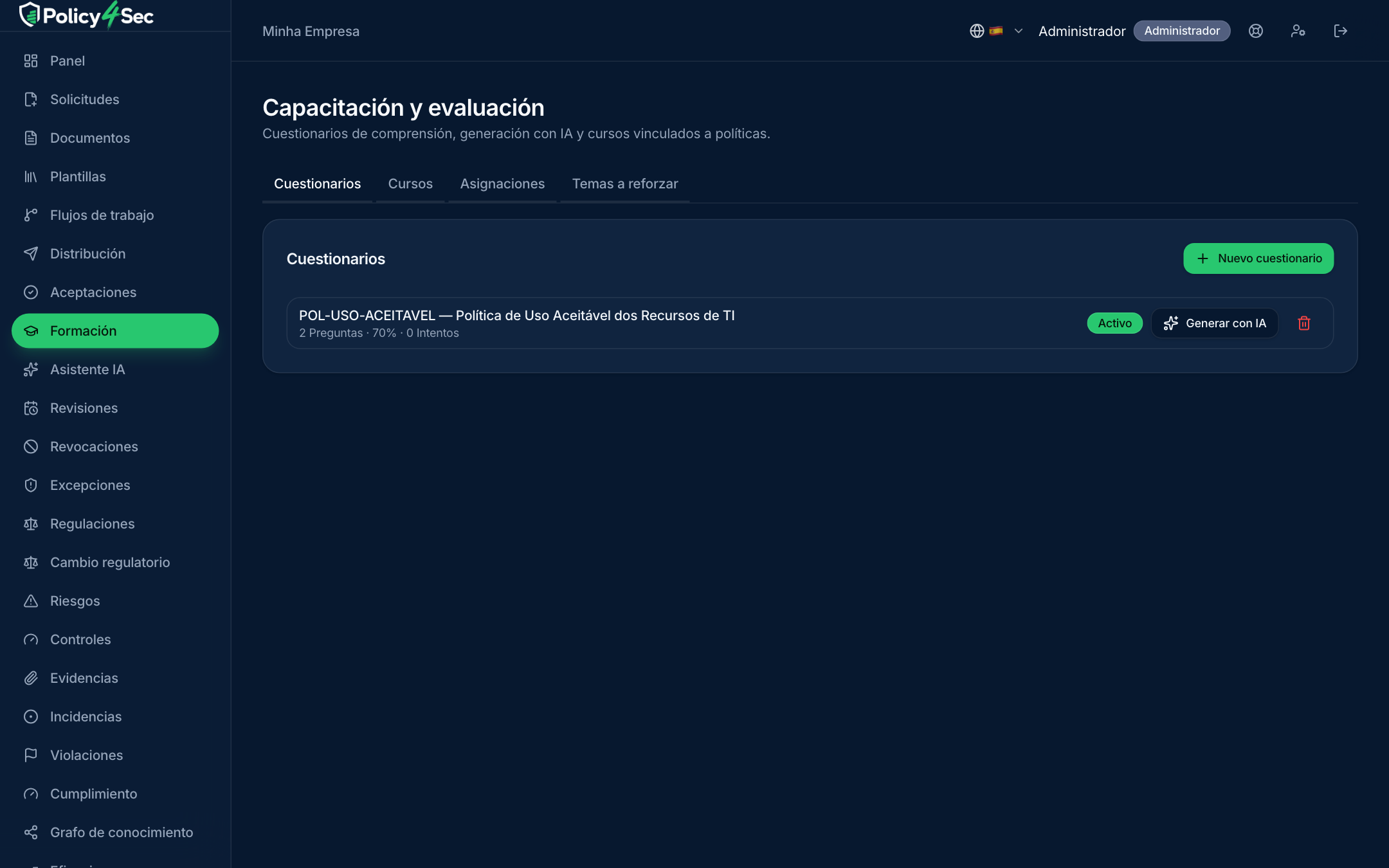 Cuestionario de comprensión