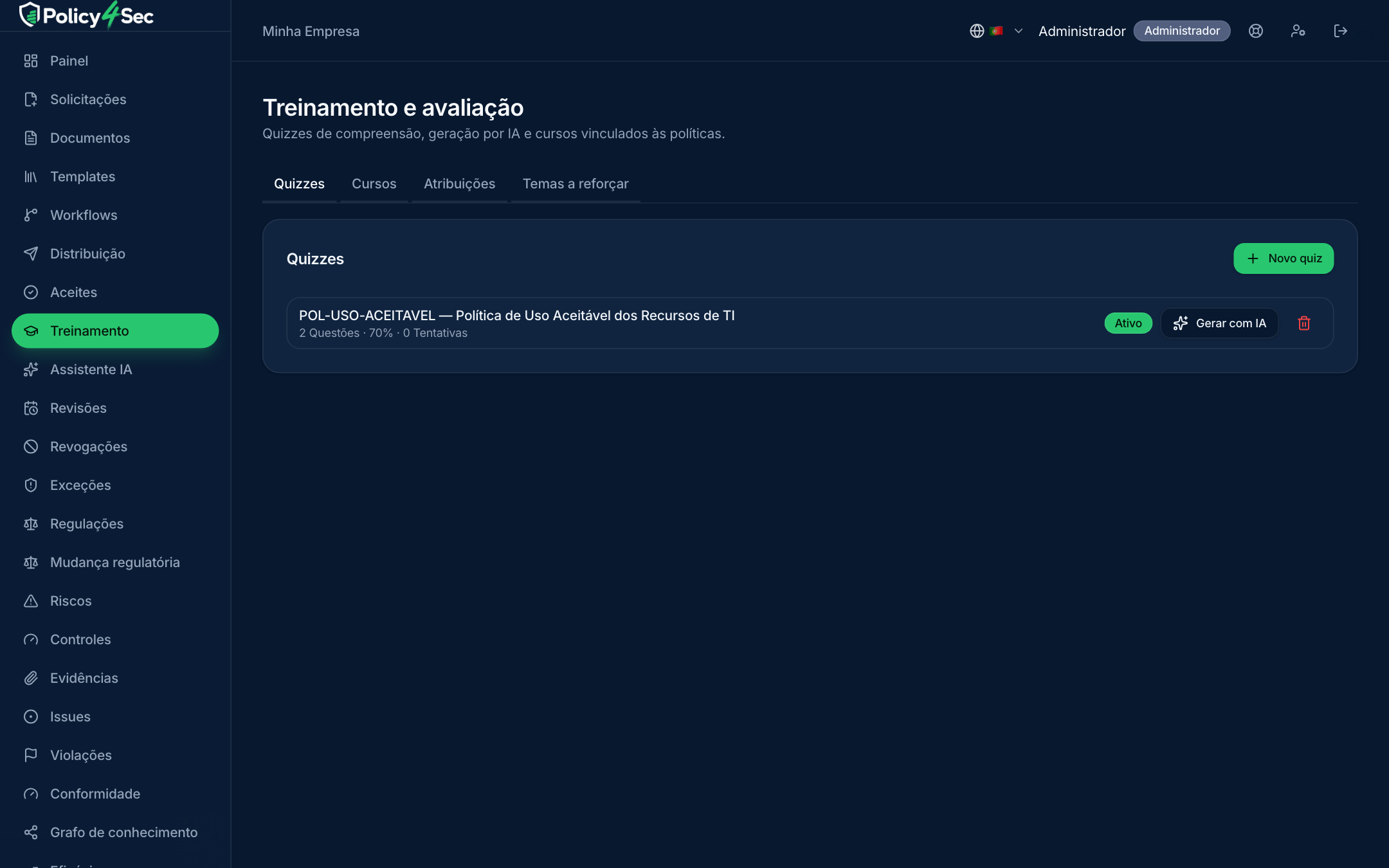 Quiz de compreensão